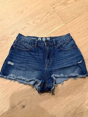 Rewash Dark Blue Distressed Cutoff Denim Shorts
